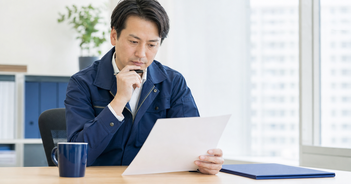 料金表を見て費用を検討する建設業経営者=CCUS登録代行の費用相場のイメージ