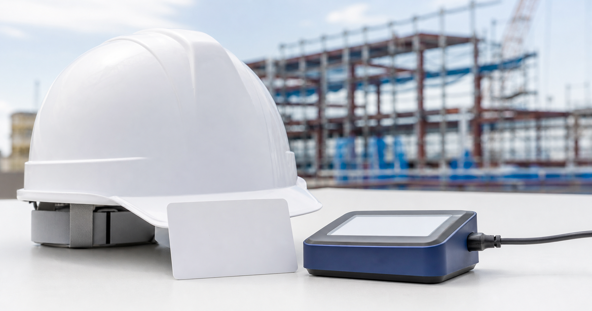 建設現場のヘルメットとICカード＝熊谷市でCCUS登録が広がる背景のイメージ