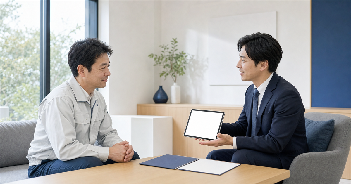 宮代町で登録代行を依頼すべきパターンと相談先を示す相談風景