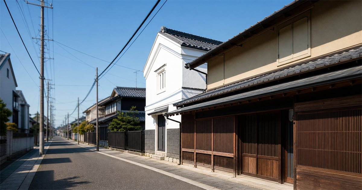 日光街道の宿場町として蔵や町家が残る杉戸町の旧街道の街並み